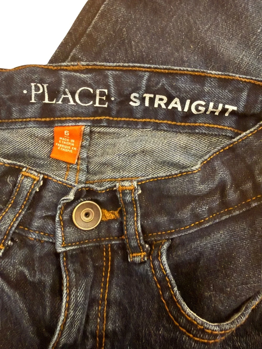 👖 The Children's Place Navy Blue Straight Leg Kids Boys Jeans 6